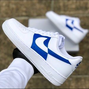 NEW Custom Nike Air Force 1 Blue/White